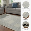 image:imageSignature Design by Ashley Flynnwick 5x7 Shag Rug Geometric Colorblock CreamPinkGray Stain Resistant Contemporary Polypropylene Area Rug for Living Room and Bedroom 53 W x 71 DBlueIvory
