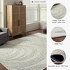 image:imageSignature Design by Ashley Flynnwick 5x7 Shag Rug Geometric Colorblock CreamPinkGray Stain Resistant Contemporary Polypropylene Area Rug for Living Room and Bedroom 53 W x 71 DIvoryGreenBrown