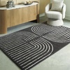 image:imageSignature Design by Ashley Flynnwick 5x7 Shag Rug Geometric Colorblock CreamPinkGray Stain Resistant Contemporary Polypropylene Area Rug for Living Room and Bedroom 53 W x 71 DBlackCream