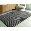 image:imageSignature Design by Ashley Flynnwick 5x7 Shag Rug Geometric Colorblock CreamPinkGray Stain Resistant Contemporary Polypropylene Area Rug for Living Room and Bedroom 53 W x 71 DBlackCream