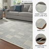 image:imageSignature Design by Ashley Flynnwick 5x7 Shag Rug Geometric Colorblock CreamPinkGray Stain Resistant Contemporary Polypropylene Area Rug for Living Room and Bedroom 53 W x 71 DBlueIvory