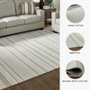 image:imageSignature Design by Ashley Flynnwick 5x7 Shag Rug Geometric Colorblock CreamPinkGray Stain Resistant Contemporary Polypropylene Area Rug for Living Room and Bedroom 53 W x 71 DIvoryTan