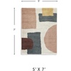 image:imageSignature Design by Ashley Flynnwick 5x7 Shag Rug Geometric Colorblock CreamPinkGray Stain Resistant Contemporary Polypropylene Area Rug for Living Room and Bedroom 53 W x 71 DCreamPinkGray