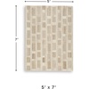 image:imageSignature Design by Ashley Flynnwick 5x7 Shag Rug Geometric Colorblock CreamPinkGray Stain Resistant Contemporary Polypropylene Area Rug for Living Room and Bedroom 53 W x 71 DTanBrownWhite