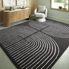 image:imageSignature Design by Ashley Flynnwick 5x7 Shag Rug Geometric Colorblock CreamPinkGray Stain Resistant Contemporary Polypropylene Area Rug for Living Room and Bedroom 53 W x 71 DBlackCream