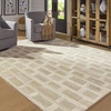 image:imageSignature Design by Ashley Flynnwick 5x7 Shag Rug Geometric Colorblock CreamPinkGray Stain Resistant Contemporary Polypropylene Area Rug for Living Room and Bedroom 53 W x 71 DTanBrownWhite