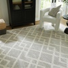 image:imageSignature Design by Ashley Flynnwick 5x7 Shag Rug Geometric Colorblock CreamPinkGray Stain Resistant Contemporary Polypropylene Area Rug for Living Room and Bedroom 53 W x 71 DGrayIvory