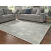 image:imageSignature Design by Ashley Flynnwick 5x7 Shag Rug Geometric Colorblock CreamPinkGray Stain Resistant Contemporary Polypropylene Area Rug for Living Room and Bedroom 53 W x 71 DBlueIvory