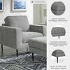 image:imageSignature Design by Ashley Hazela Accent Chair Modern SlimProfile Upholstered with Black Metal Legs Cozy Seating for Living Room Bedroom or Small Spaces