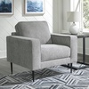 image:imageSignature Design by Ashley Hazela Accent Chair Modern SlimProfile Upholstered with Black Metal Legs Cozy Seating for Living Room Bedroom or Small Spaces