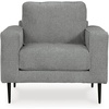 image:imageSignature Design by Ashley Hazela Accent Chair Modern SlimProfile Upholstered with Black Metal Legs Cozy Seating for Living Room Bedroom or Small Spaces