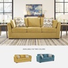 image:imageSignature Design by Ashley Keerwick Scandinavian 2in1 Sofa Sleeper with Folding Gel Memory Foam Mattress and 4 Pillows Queen YellowYellow