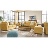image:imageSignature Design by Ashley Keerwick Scandinavian 2in1 Sofa Sleeper with Folding Gel Memory Foam Mattress and 4 Pillows Queen YellowYellow