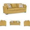image:imageSignature Design by Ashley Keerwick Scandinavian 2in1 Sofa Sleeper with Folding Gel Memory Foam Mattress and 4 Pillows Queen YellowYellow