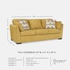 image:imageSignature Design by Ashley Keerwick Scandinavian 2in1 Sofa Sleeper with Folding Gel Memory Foam Mattress and 4 Pillows Queen YellowYellow