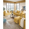 image:imageSignature Design by Ashley Keerwick Scandinavian 2in1 Sofa Sleeper with Folding Gel Memory Foam Mattress and 4 Pillows Queen YellowYellow