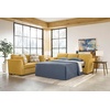 image:imageSignature Design by Ashley Keerwick Scandinavian 2in1 Sofa Sleeper with Folding Gel Memory Foam Mattress and 4 Pillows Queen YellowYellow