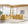 image:imageSignature Design by Ashley Keerwick Scandinavian 2in1 Sofa Sleeper with Folding Gel Memory Foam Mattress and 4 Pillows Queen YellowYellow