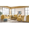 image:imageSignature Design by Ashley Keerwick Scandinavian 2in1 Sofa Sleeper with Folding Gel Memory Foam Mattress and 4 Pillows Queen YellowYellow