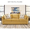 image:imageSignature Design by Ashley Keerwick Scandinavian 2in1 Sofa Sleeper with Folding Gel Memory Foam Mattress and 4 Pillows Queen YellowYellow