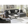 image:imageSignature Design by Ashley LShape Sleeper Sectional with Chaise GrayCharcoal