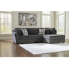 image:imageSignature Design by Ashley LShape Sleeper Sectional with Chaise GrayDark Gray