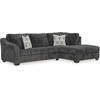 image:imageSignature Design by Ashley LShape Sleeper Sectional with Chaise GrayDark Gray