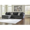image:imageSignature Design by Ashley LShape Sleeper Sectional with Chaise GrayDark Gray