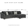 image:imageSignature Design by Ashley LShape Sleeper Sectional with Chaise GrayDark Gray