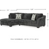image:imageSignature Design by Ashley LShape Sleeper Sectional with Chaise GrayDark Gray