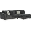image:imageSignature Design by Ashley LShape Sleeper Sectional with Chaise GrayDark Gray