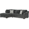image:imageSignature Design by Ashley LShape Sleeper Sectional with Chaise GrayDark Gray