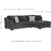 image:imageSignature Design by Ashley LShape Sleeper Sectional with Chaise GrayDark Gray