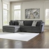 image:imageSignature Design by Ashley LShape Sleeper Sectional with Chaise GrayDark Gray