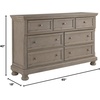 image:imageSignature Design by Ashley Lettner Dresser for Bedroom 7 Drawer Burnished Gray Chest 65Inch Wide Traditional Style Hidden Storage for Small Valuables Light GrayLight Gray