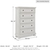 image:imageSignature Design by Ashley Lettner Dresser for Bedroom 7 Drawer Burnished Gray Chest 65Inch Wide Traditional Style Hidden Storage for Small Valuables Light GrayWhite