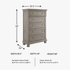 image:imageSignature Design by Ashley Lettner Dresser for Bedroom 7 Drawer Burnished Gray Chest 65Inch Wide Traditional Style Hidden Storage for Small Valuables Light GrayLight Gray