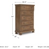 image:imageSignature Design by Ashley Lettner Dresser for Bedroom 7 Drawer Burnished Gray Chest 65Inch Wide Traditional Style Hidden Storage for Small Valuables Light GrayMedium Brown