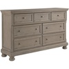 image:imageSignature Design by Ashley Lettner Dresser for Bedroom 7 Drawer Burnished Gray Chest 65Inch Wide Traditional Style Hidden Storage for Small Valuables Light GrayLight Gray