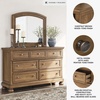 image:imageSignature Design by Ashley Lettner Dresser for Bedroom 7 Drawer Burnished Gray Chest 65Inch Wide Traditional Style Hidden Storage for Small Valuables Light GrayBrown