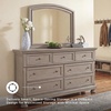 image:imageSignature Design by Ashley Lettner Dresser for Bedroom 7 Drawer Burnished Gray Chest 65Inch Wide Traditional Style Hidden Storage for Small Valuables Light GrayLight Gray