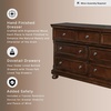 image:imageSignature Design by Ashley Lettner Dresser for Bedroom 7 Drawer Burnished Gray Chest 65Inch Wide Traditional Style Hidden Storage for Small Valuables Light GrayDark Brown