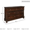 image:imageSignature Design by Ashley Lettner Dresser for Bedroom 7 Drawer Burnished Gray Chest 65Inch Wide Traditional Style Hidden Storage for Small Valuables Light GrayDark Brown