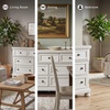 image:imageSignature Design by Ashley Lettner Dresser for Bedroom 7 Drawer Burnished Gray Chest 65Inch Wide Traditional Style Hidden Storage for Small Valuables Light GrayWhite