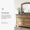 image:imageSignature Design by Ashley Lettner Dresser for Bedroom 7 Drawer Burnished Gray Chest 65Inch Wide Traditional Style Hidden Storage for Small Valuables Light GrayBrown