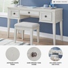 image:imageSignature Design by Ashley Makeup Vanity Desk with Stool Antiqued White