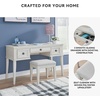 image:imageSignature Design by Ashley Makeup Vanity Desk with Stool Antiqued White