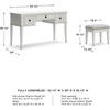 image:imageSignature Design by Ashley Makeup Vanity Desk with Stool Antiqued White