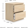image:imageSignature Design by Ashley Onita 2Drawer White Nightstand Bedside TableBeige