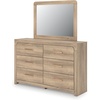 image:imageSignature Design by Ashley Prandefort 6Drawer Dresser and Mirror Tan
